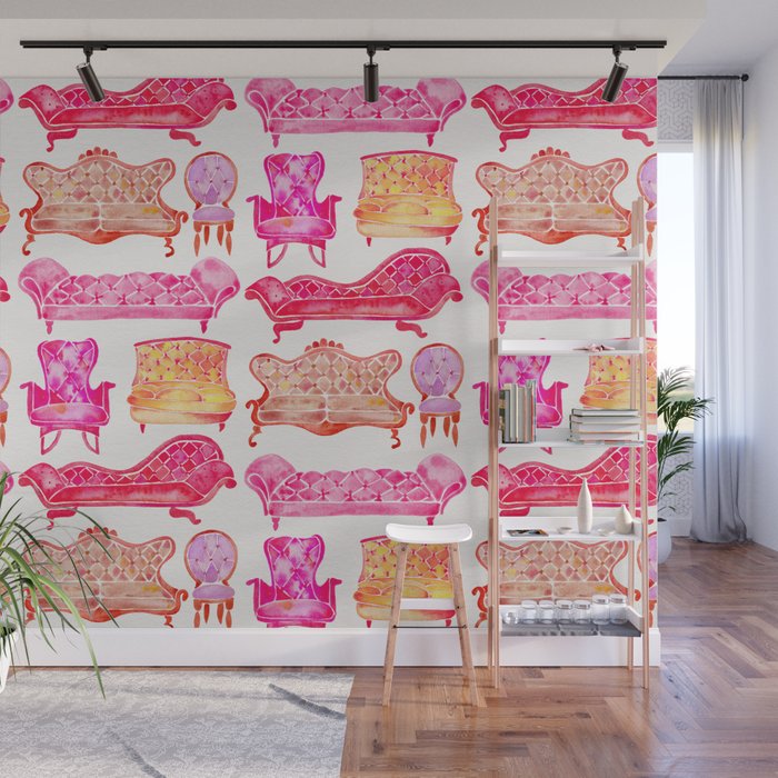 Victorian Lounge - Pink Palette Wall Mural Gallery Image 1