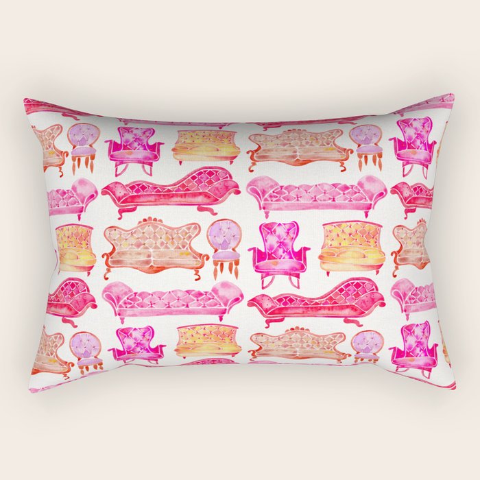 Victorian Lounge - Pink Palette Rectangular Pillow Gallery Image 1