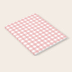 Gingham Check Pattern in Blush Pink and White Notebook Gallery Image 2