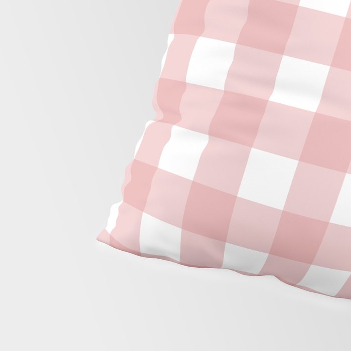 Gingham Check Pattern in Blush Pink and White Pillow Sham Gallery Image 4