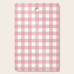 Gingham Check Pattern in Blush Pink and White Cutting Board Gallery Image 1