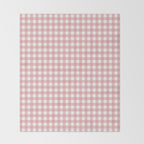 Gingham Check Pattern in Blush Pink and White Throw Blanket Gallery Image 2