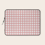 Gingham Check Pattern in Blush Pink and White Laptop Sleeve Gallery Image 1