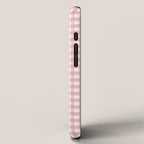 Gingham Check Pattern in Blush Pink and White iPhone Case Gallery Image 2