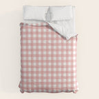 Gingham Check Pattern in Blush Pink and White Comforter Gallery Image 6
