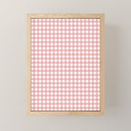 Gingham Check Pattern in Blush Pink and White Mini Art Print Gallery Image 1