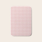 Gingham Check Pattern in Blush Pink and White Bath Mat Gallery Image 1