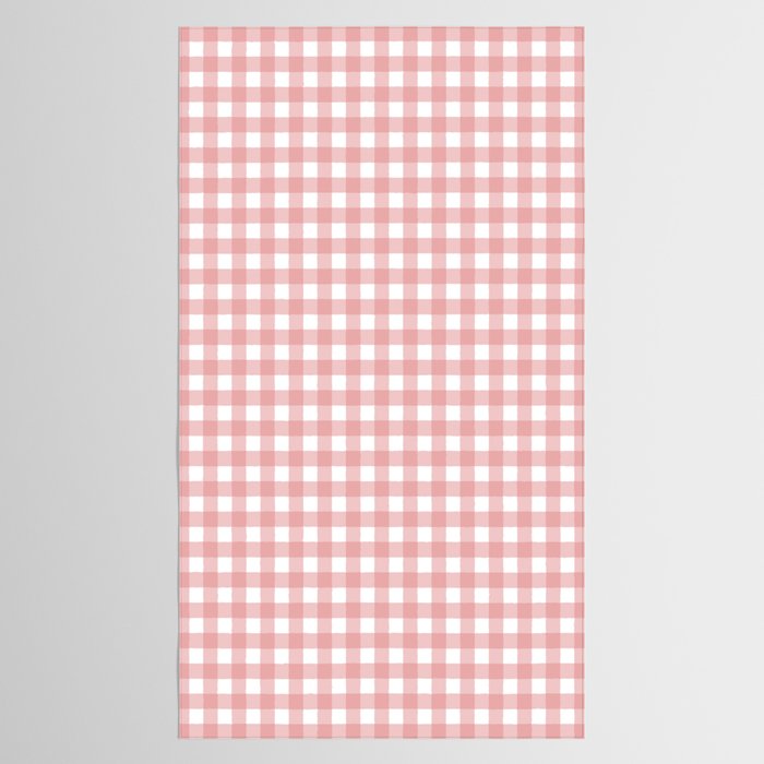 Gingham Check Pattern in Blush Pink and White Tablecloth Gallery Image 2