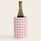 Gingham Check Pattern in Blush Pink and White Wine Chiller Gallery Image 2
