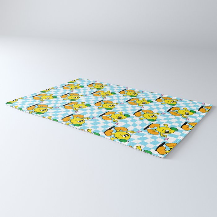 Retro lemon cartoon character pattern Rug Gallery Image 3