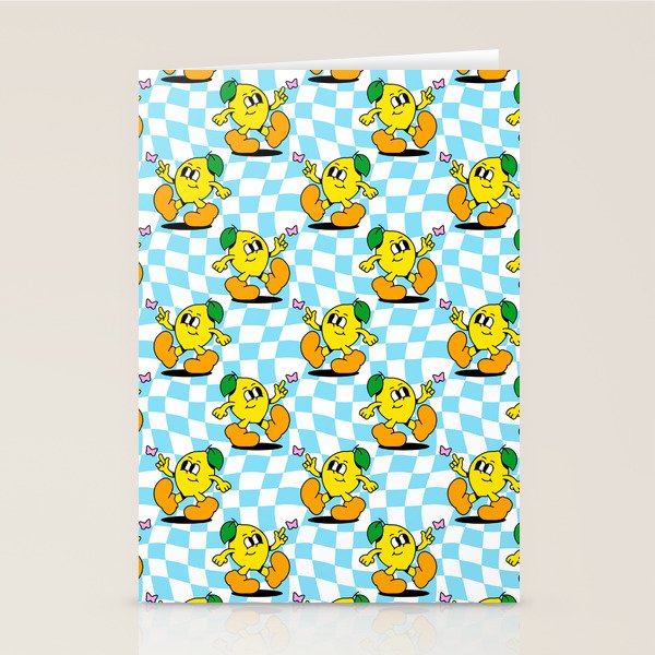 Retro lemon cartoon character pattern Stationery Card Gallery Image 2