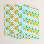 Retro lemon cartoon character pattern Wrapping Paper Gallery Image 3
