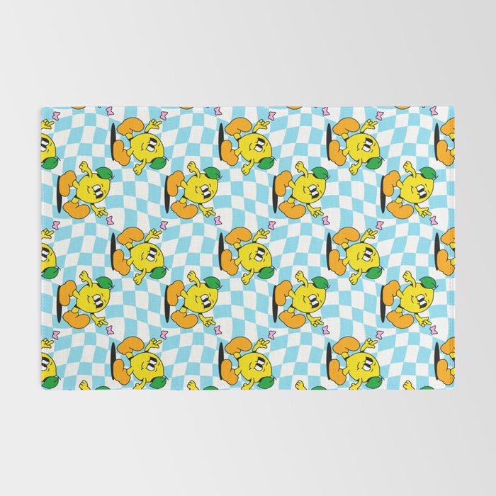 Retro lemon cartoon character pattern Rug Gallery Image 2