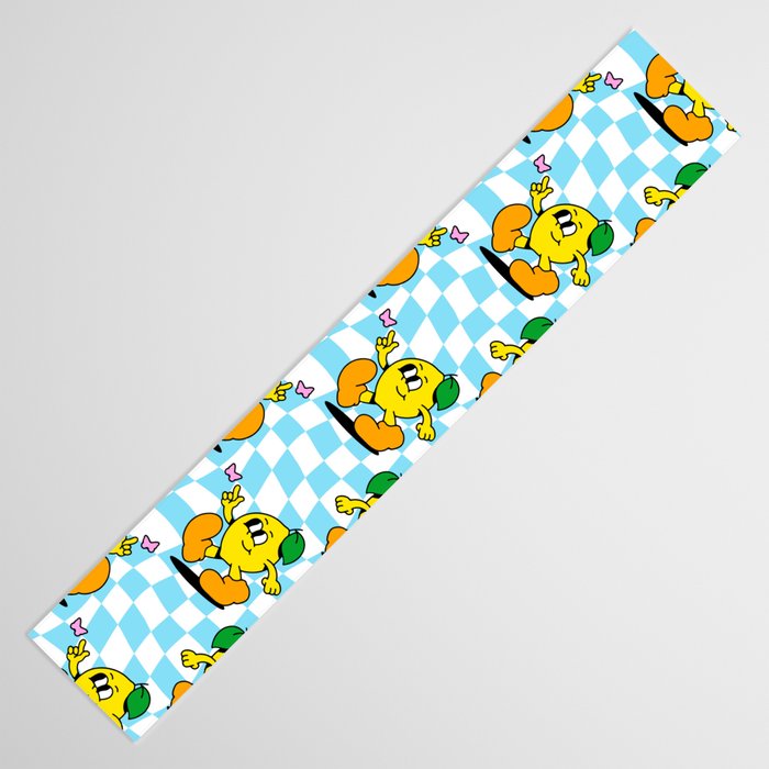 Retro lemon cartoon character pattern Table Runner Gallery Image 3