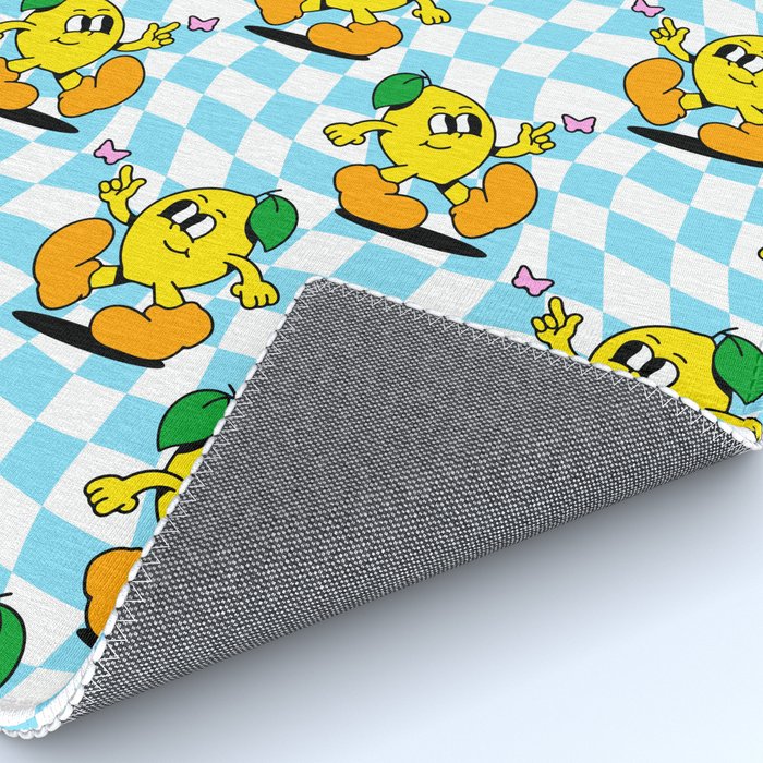 Retro lemon cartoon character pattern Rug Gallery Image 4
