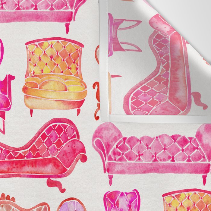 Victorian Lounge - Pink Palette Wall Tapestry Gallery Image 3