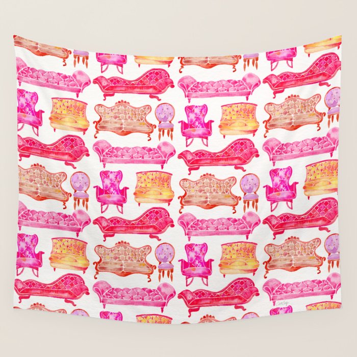 Victorian Lounge - Pink Palette Wall Tapestry Gallery Image 4