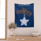 Cheerful twinkle Christmas star blue Wall Tapestry Gallery Image 2