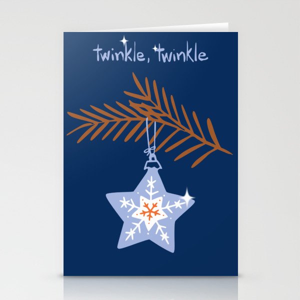 Cheerful twinkle Christmas star blue Stationery Card Gallery Image 2