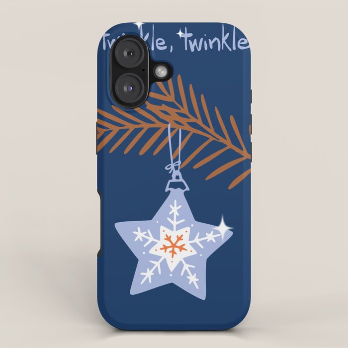 Cheerful twinkle Christmas star blue iPhone Case Gallery Image 1