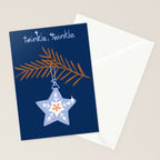 Cheerful twinkle Christmas star blue Stationery Card Gallery Image 2