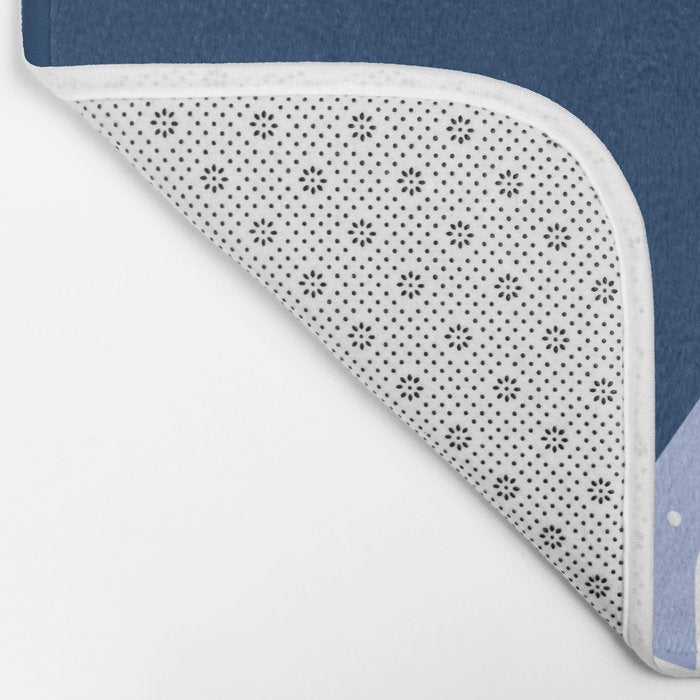 Cheerful twinkle Christmas star blue Bath Mat Gallery Image 2
