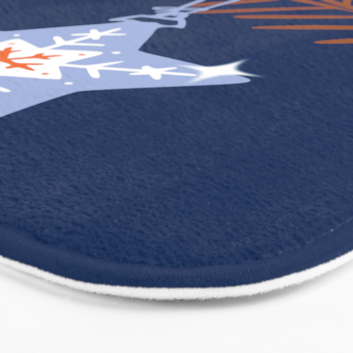 Cheerful twinkle Christmas star blue Bath Mat Gallery Image 3
