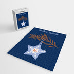 Cheerful twinkle Christmas star blue Jigsaw Puzzle Gallery Image 2