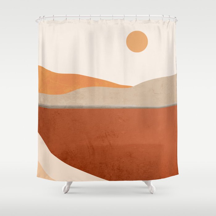 Minimal Abstract Art Landscape 11 Shower Curtain Gallery Image 1