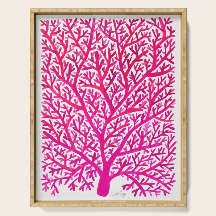 Fan Coral - Pink OmbrÃ© Serving Tray Gallery Image 1