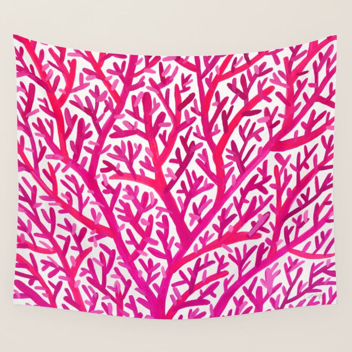 Fan Coral - Pink OmbrÃ© Wall Tapestry Gallery Image 4