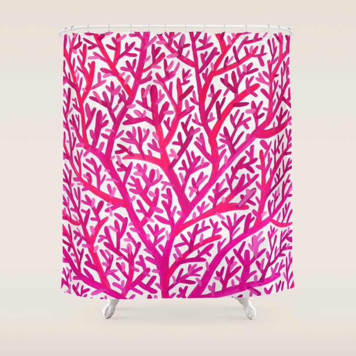 Fan Coral - Pink OmbrÃ© Shower Curtain Gallery Image 1