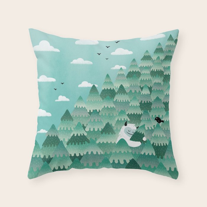 Tree Hugger (Spring & Summer version) Throw Pillow Gallery Image 1