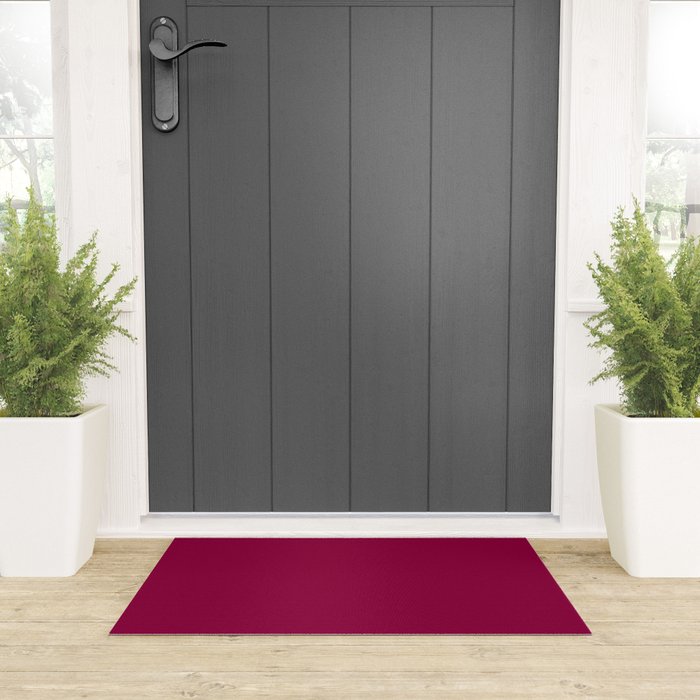 Mulberry Pink Solid Color Welcome Mat Gallery Image 3