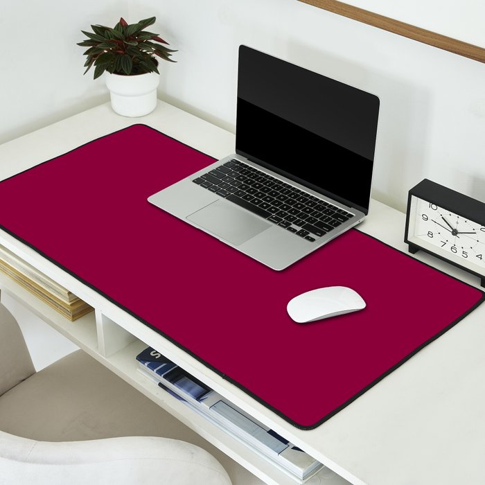 Mulberry Pink Solid Color Desk Mat Gallery Image 2