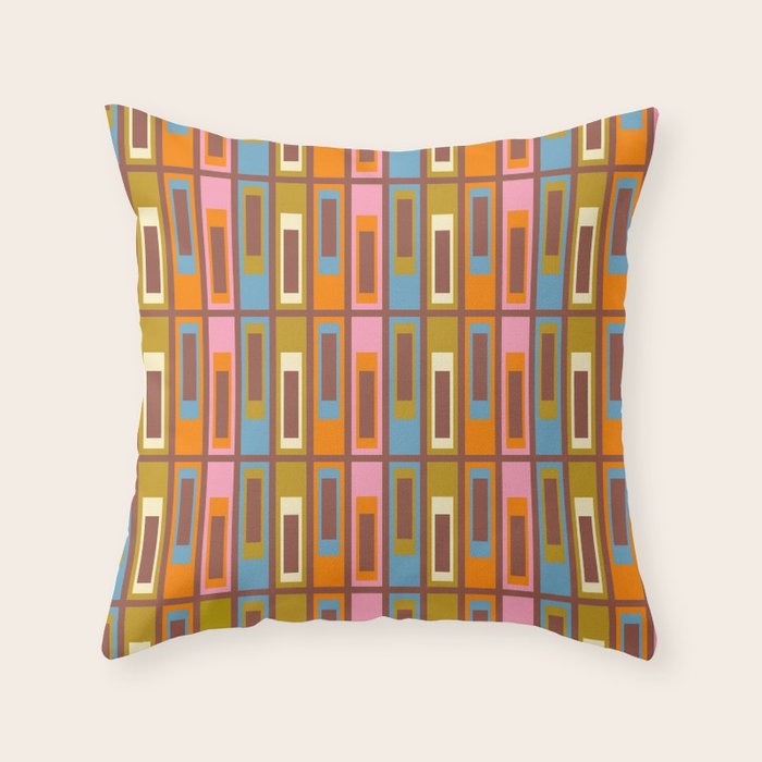 Eclectic Geometric Mid Century Modern Lexington Ave Pattern Throw Pillow Gallery Image 6