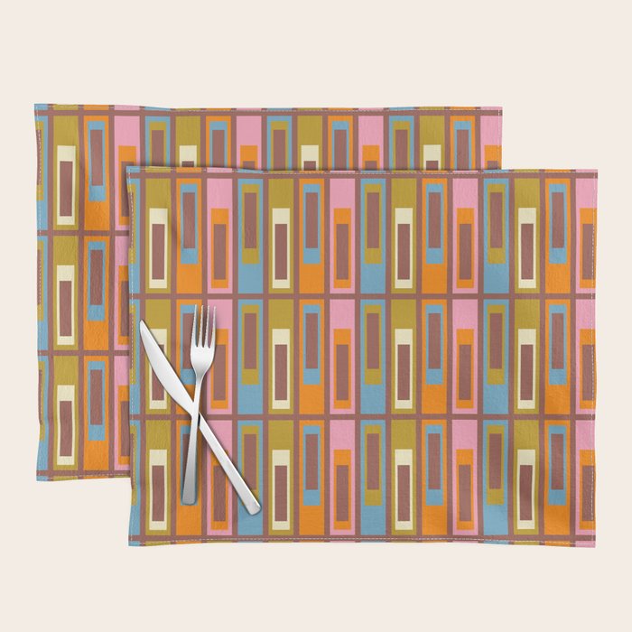 Eclectic Geometric Mid Century Modern Lexington Ave Pattern Placemat Gallery Image 1