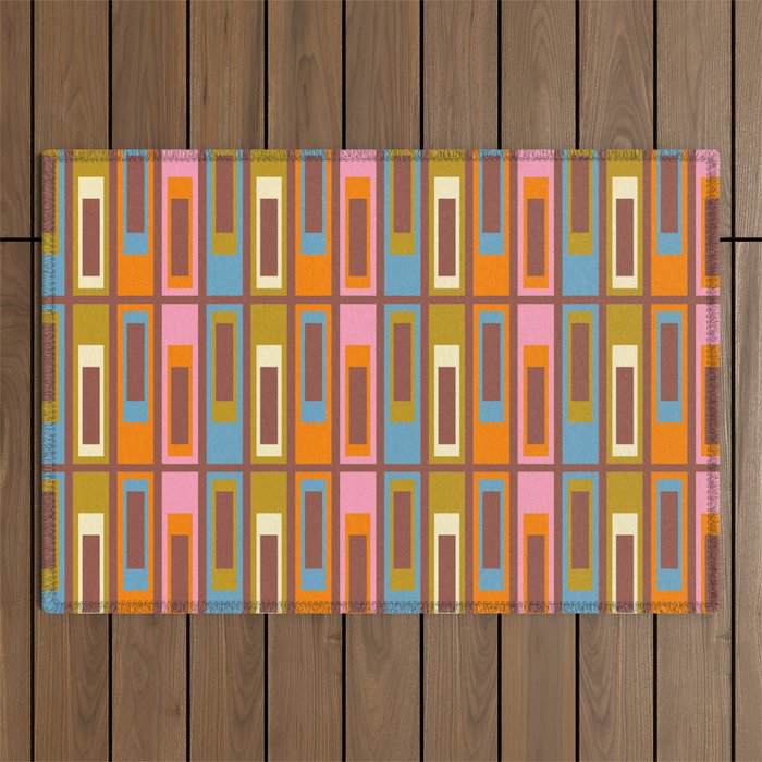 Eclectic Geometric Mid Century Modern Lexington Ave Pattern Outdoor Rug Gallery Image 1