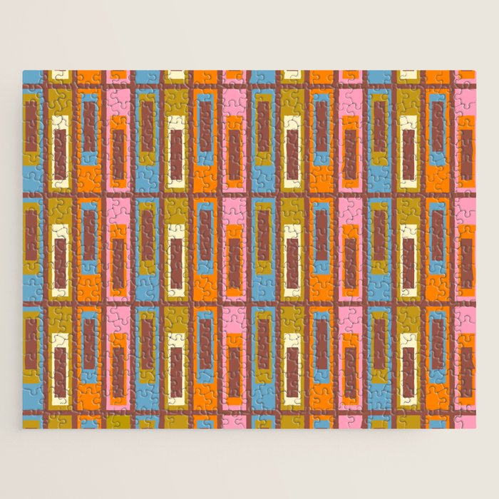 Eclectic Geometric Mid Century Modern Lexington Ave Pattern Jigsaw Puzzle Gallery Image 1