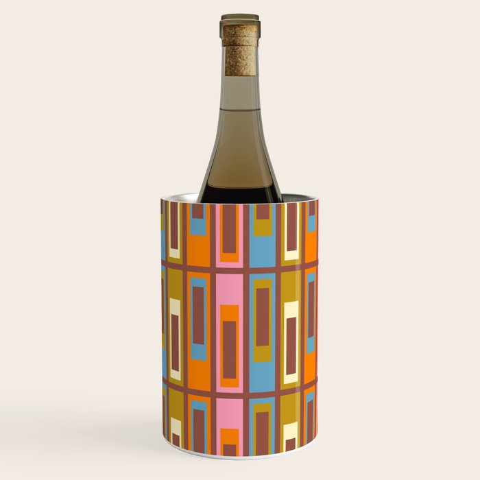 Eclectic Geometric Mid Century Modern Lexington Ave Pattern Wine Chiller Gallery Image 2