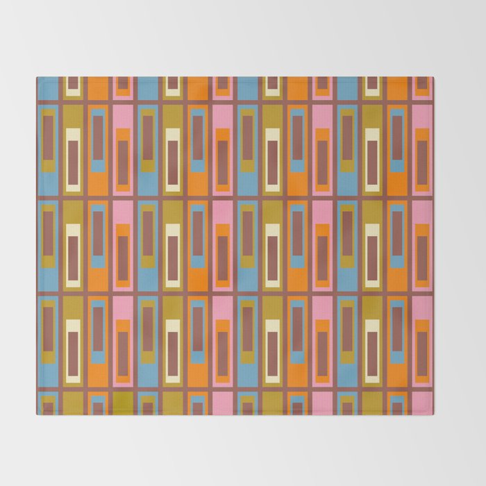 Eclectic Geometric Mid Century Modern Lexington Ave Pattern Throw Blanket Gallery Image 2