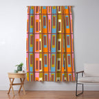 Eclectic Geometric Mid Century Modern Lexington Ave Pattern Window Curtain Gallery Image 5