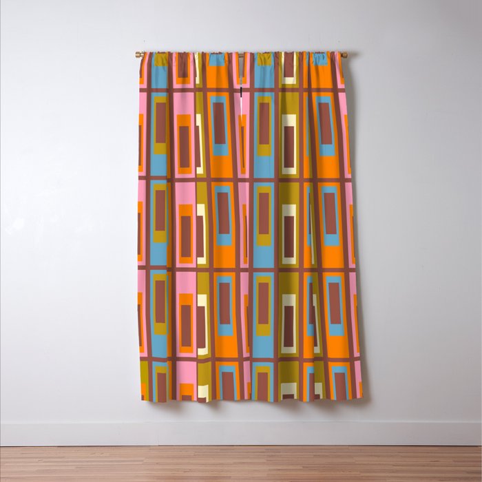 Eclectic Geometric Mid Century Modern Lexington Ave Pattern Window Curtain Gallery Image 3