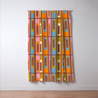 Eclectic Geometric Mid Century Modern Lexington Ave Pattern Window Curtain Gallery Image 3