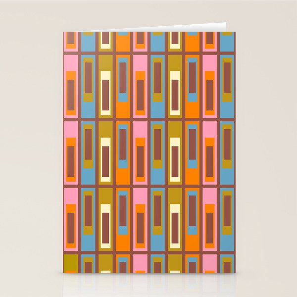 Eclectic Geometric Mid Century Modern Lexington Ave Pattern Stationery Card Gallery Image 1