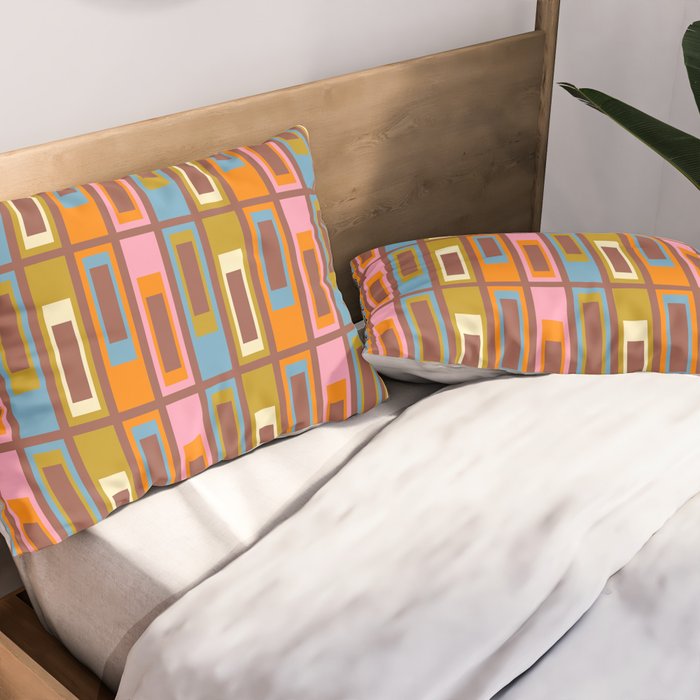 Eclectic Geometric Mid Century Modern Lexington Ave Pattern Pillow Sham Gallery Image 2