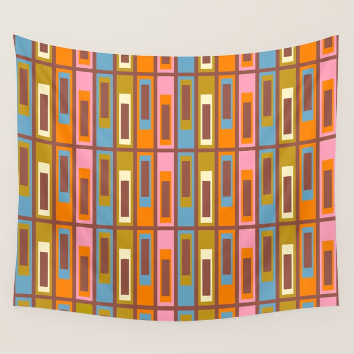 Eclectic Geometric Mid Century Modern Lexington Ave Pattern Wall Tapestry Gallery Image 4