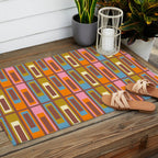 Eclectic Geometric Mid Century Modern Lexington Ave Pattern Outdoor Rug Gallery Image 2