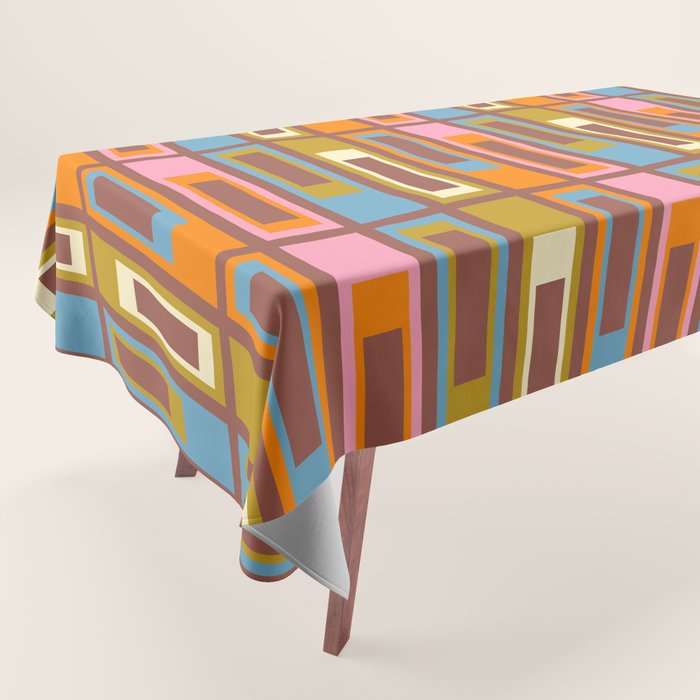Eclectic Geometric Mid Century Modern Lexington Ave Pattern Tablecloth Gallery Image 1