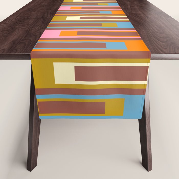 Eclectic Geometric Mid Century Modern Lexington Ave Pattern Table Runner Gallery Image 1